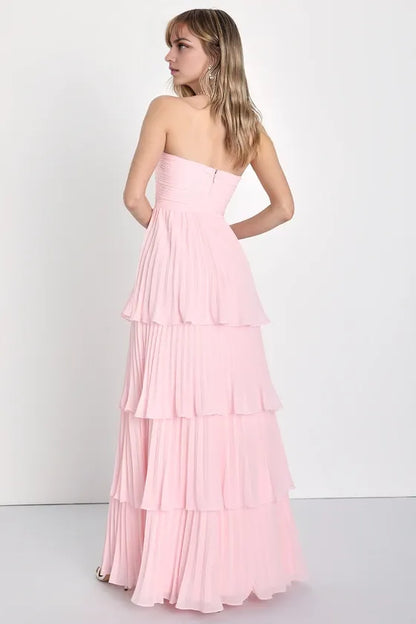 Special Occasion Sophisticated Graceful Elegant Light Pink A-Line Sweetheart Sleeveless Prom Dress