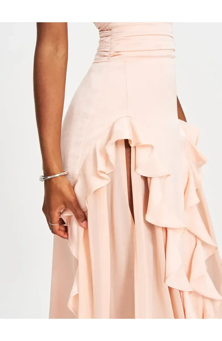 Special Occasion Sophisticated Graceful Stylish Elegant Blush Pink A-Line Sleeveless Floor-Length Prom Dress