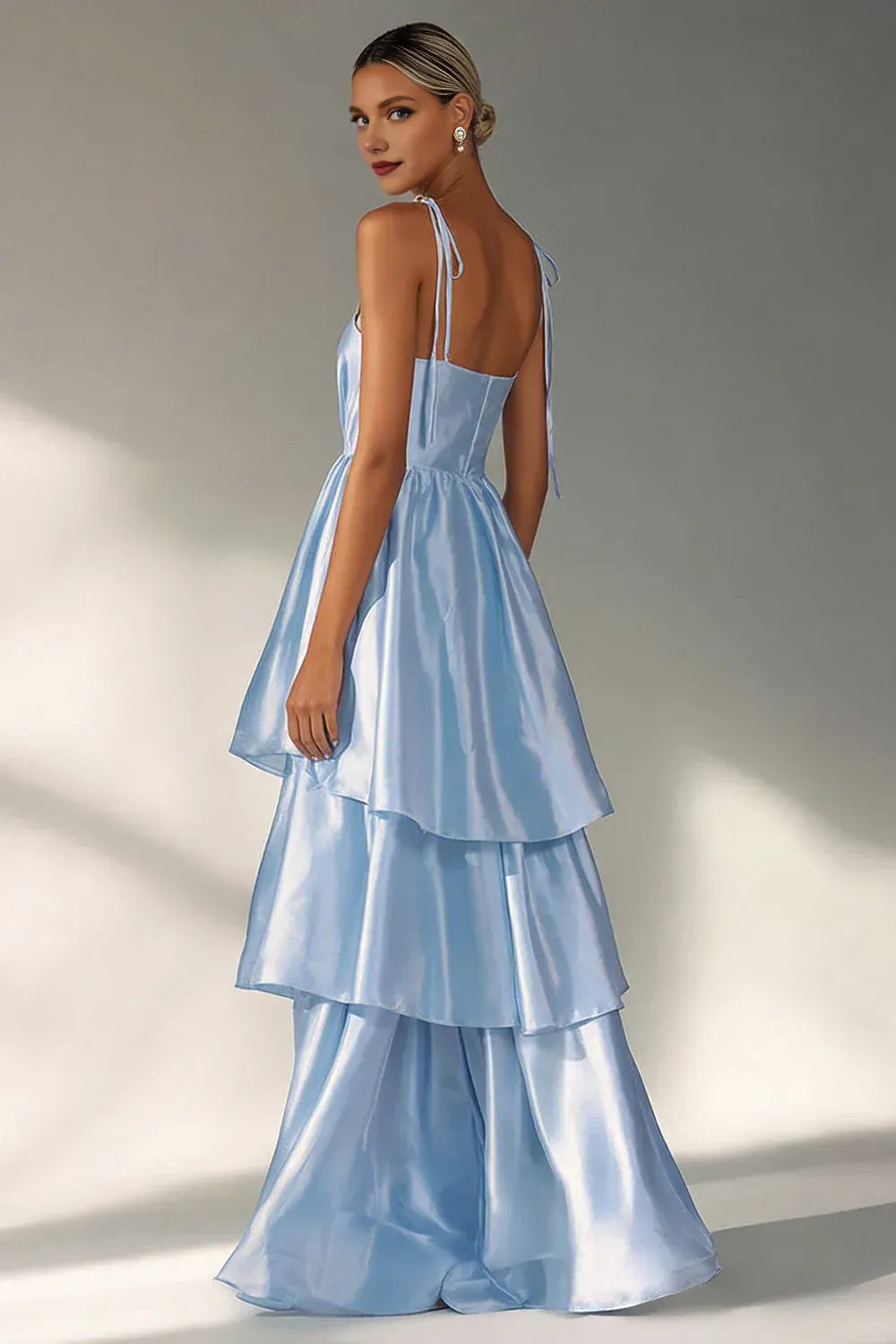 Graceful Stylish Refined Beautiful Timeless Elegant Red Satin Sleeveless Floor-Length Prom Dress