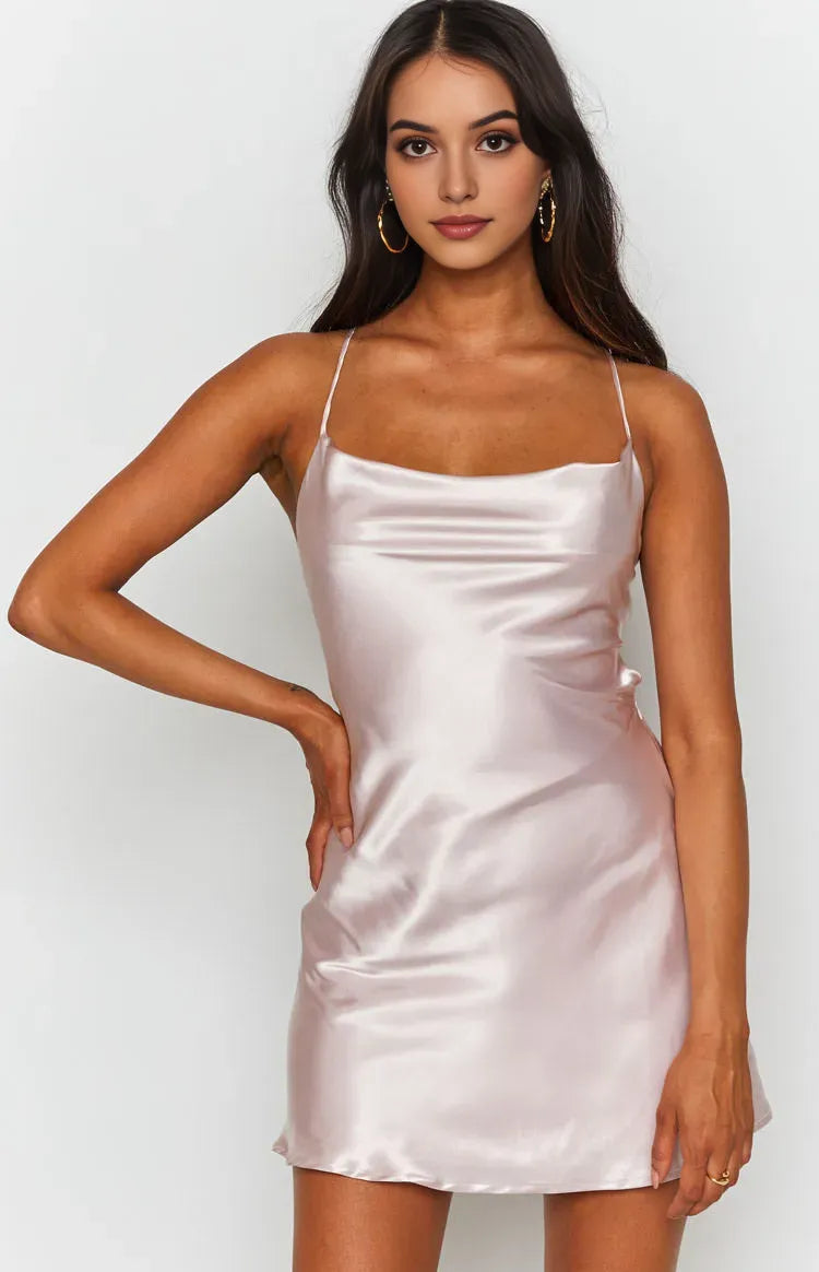 Pink Sexy Backless Pink Homecoming Dress Ruched Body and Fla Hem for an Elegant Appearance
