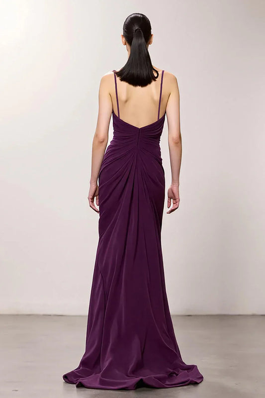 Beautiful Timeless Special Occasion Elegant Chiffon Sheath V-Neck Sleeveless Floor-Length Prom Dress