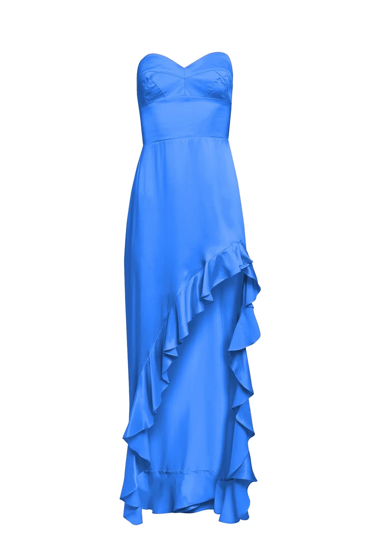 Refined Beautiful Timeless Special Occasion Elegant Satin Sheath Sweetheart Ruffle Prom Dress