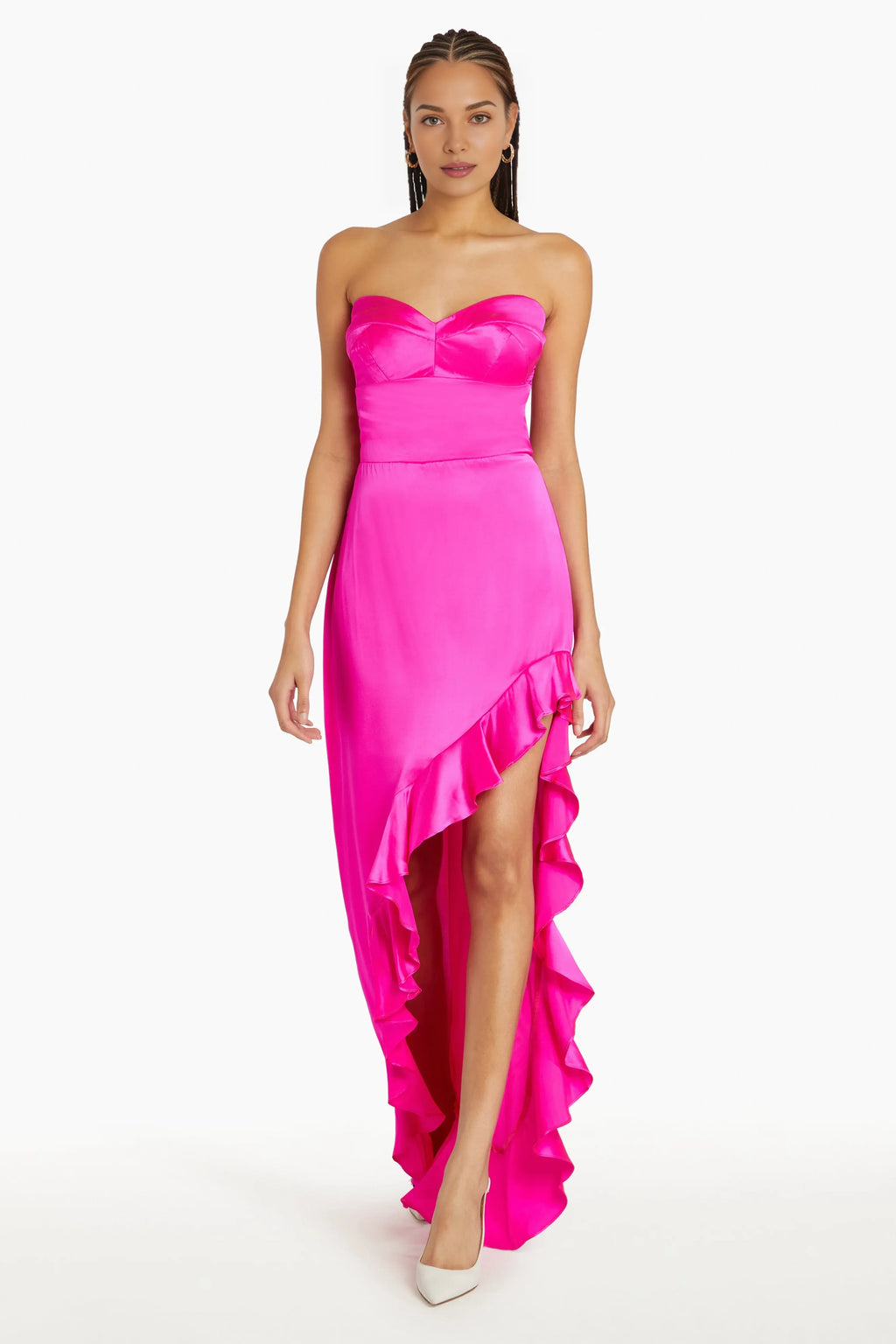 Refined Beautiful Timeless Special Occasion Elegant Satin Sheath Sweetheart Ruffle Prom Dress