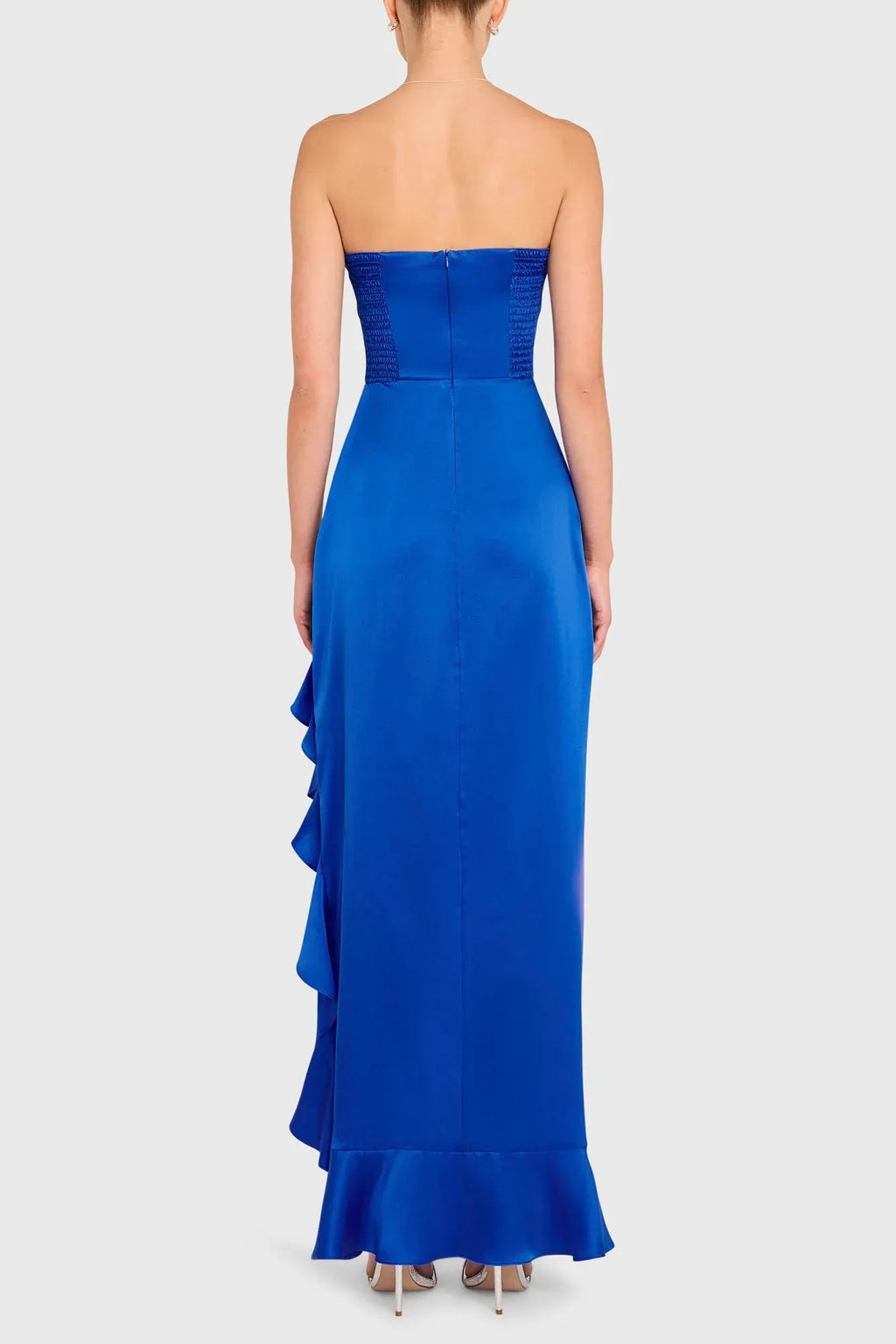Refined Beautiful Timeless Special Occasion Elegant Satin Sheath Sweetheart Ruffle Prom Dress