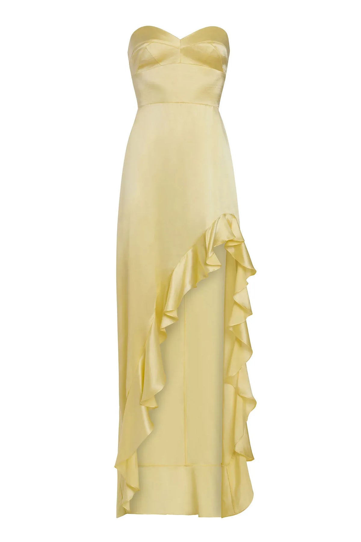 Refined Beautiful Timeless Special Occasion Elegant Satin Sheath Sweetheart Ruffle Prom Dress