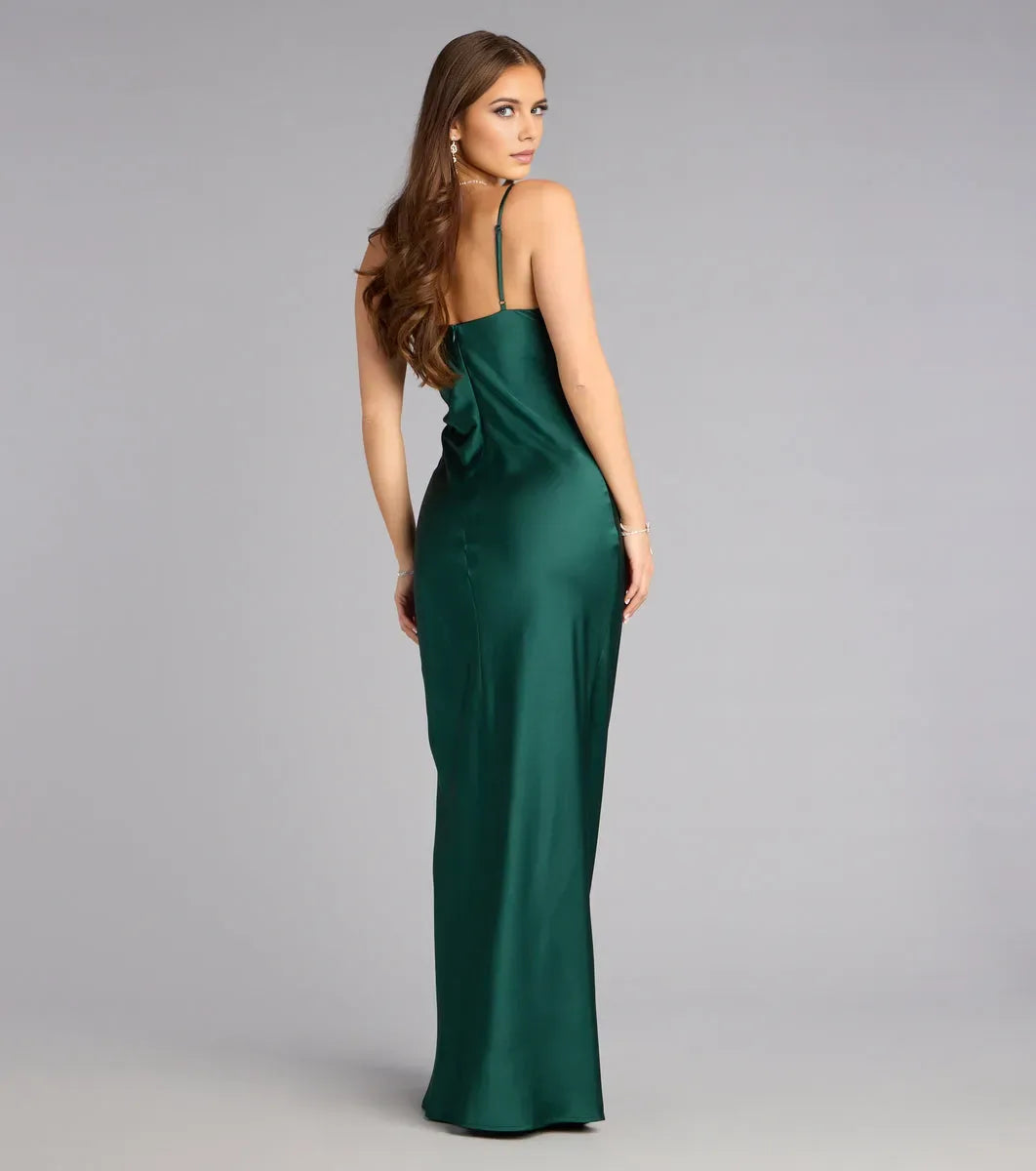 Sexy Sheath Sweetheart Neck Spaghetti Strap Back Zip Floor-Length Prom Dresses
