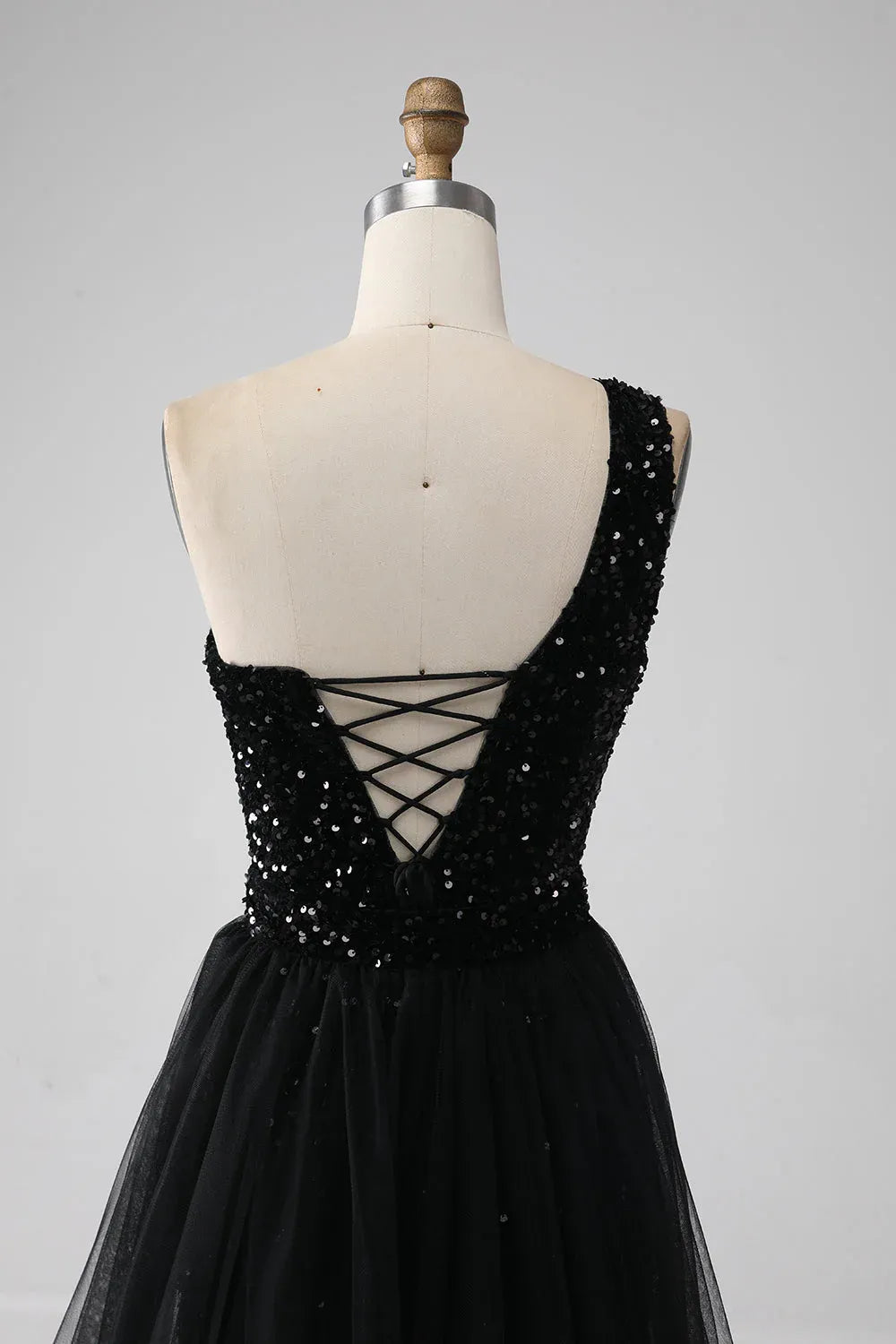 Black Sheath One-Shoulder Long Prom Dress With Train Hot Sale