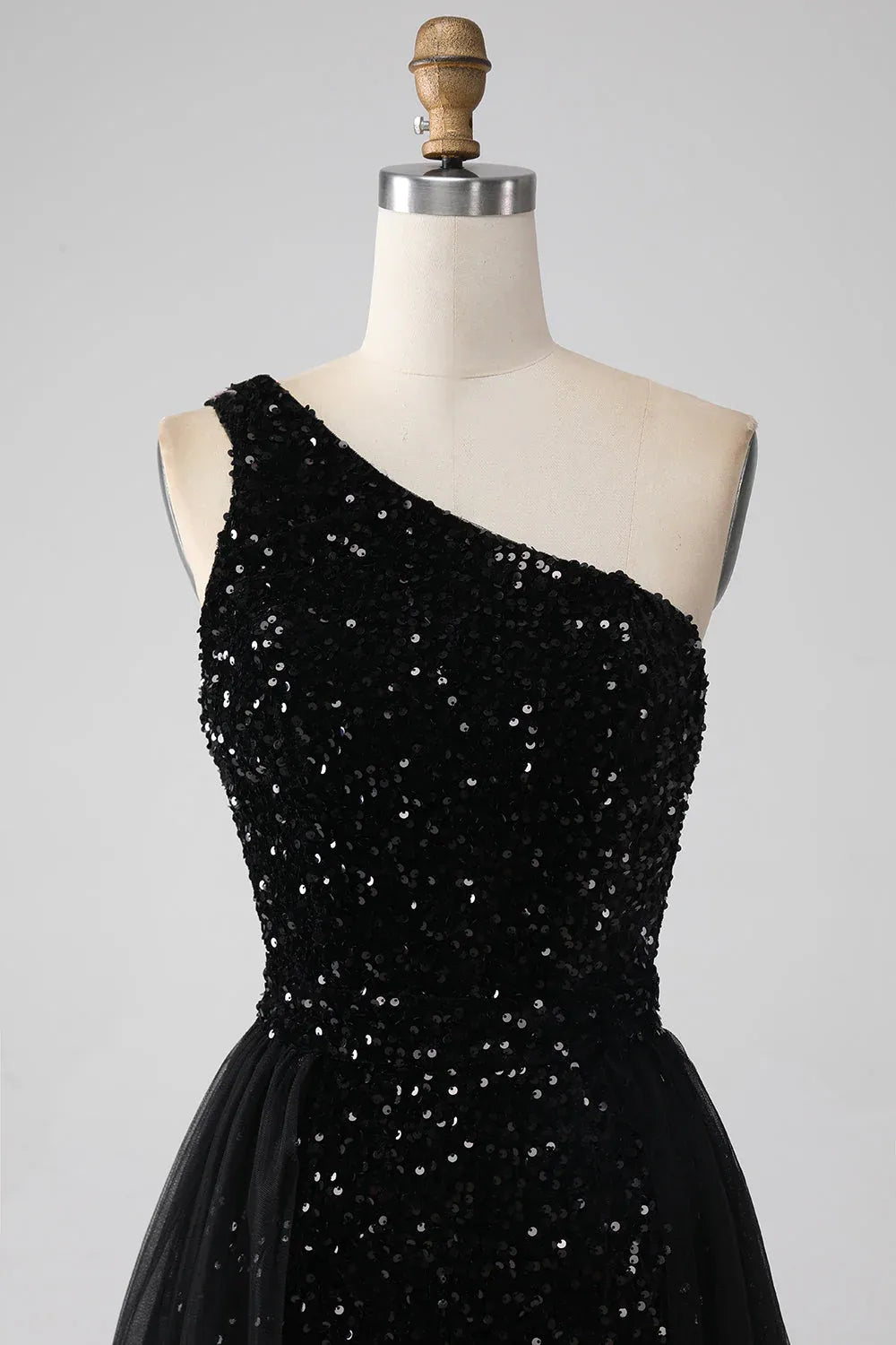 Black Sheath One-Shoulder Long Prom Dress With Train Hot Sale