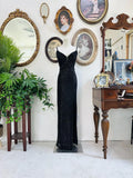 Black Shiny Mermaid Spaghetti-Strap Long Evening Dress With Slit Buy