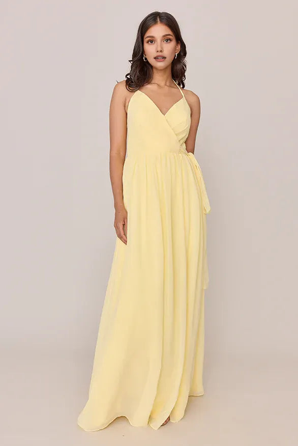 Special Occasion Sophisticated Graceful Elegant Red Chiffon A-Line Halter Sleeveless Floor-Length Prom Dress