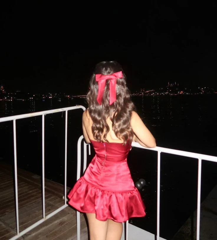 Sophisticated Graceful Stylish Refined Beautiful Elegant A-Line V-Neck Sleeveless Mini Homecoming Dress