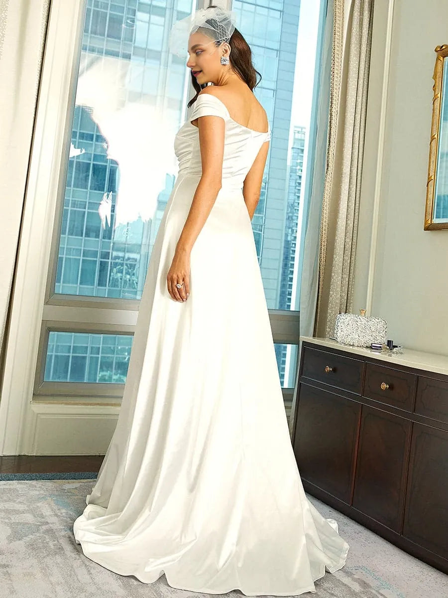 Special Occasion Sophisticated Graceful Stylish Elegant Ivory Satin A-Line Backless Floor-Length Prom Dress