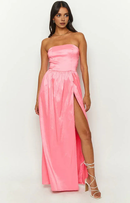 Stylish Refined Beautiful Elegant Black Satin A-Line Off-The-Shoulder Sleeveless Floor-Length Prom Dress