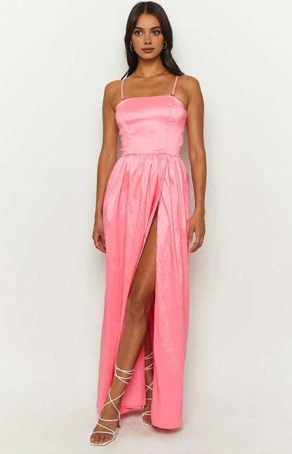 Stylish Refined Beautiful Elegant Black Satin A-Line Off-The-Shoulder Sleeveless Floor-Length Prom Dress