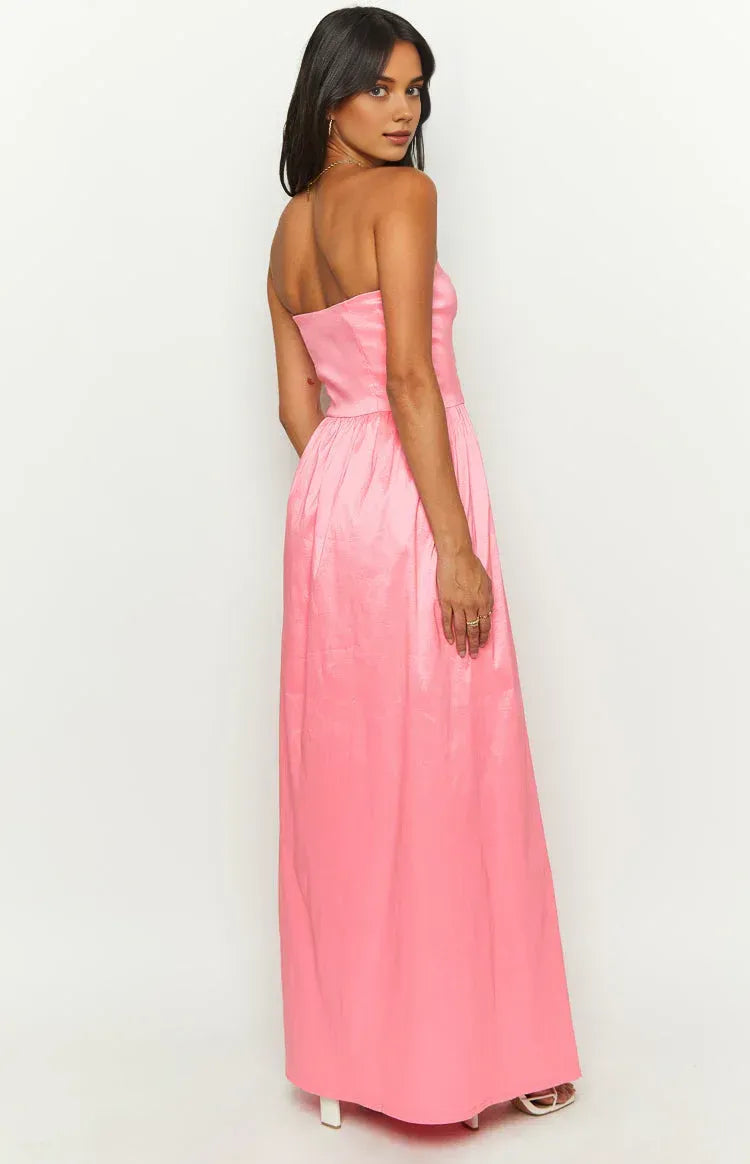 Stylish Refined Beautiful Elegant Black Satin A-Line Off-The-Shoulder Sleeveless Floor-Length Prom Dress