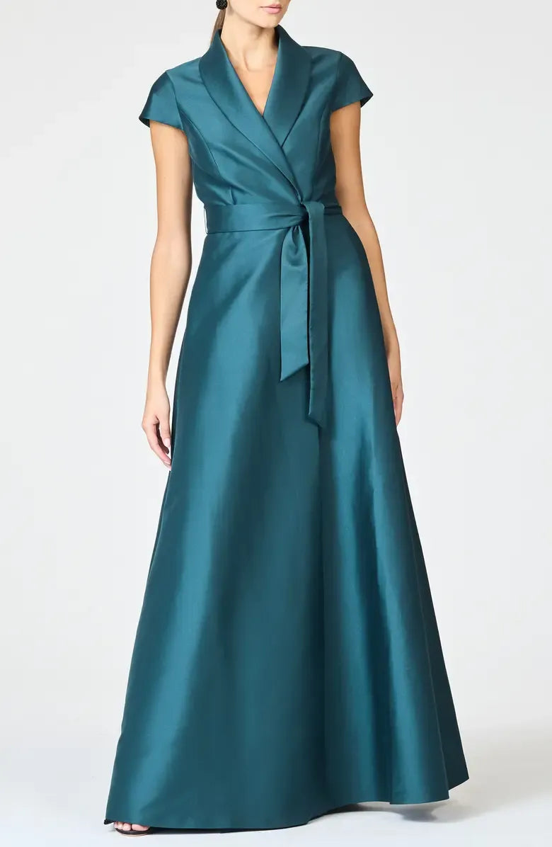 Graceful Stylish Elegant Red Satin A-Line Floor-Length Mother of the Bride Dress