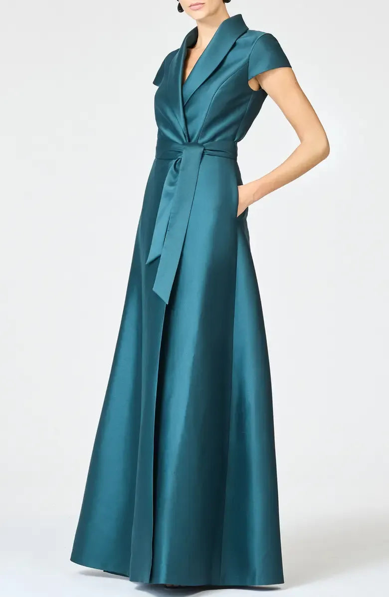 Graceful Stylish Elegant Red Satin A-Line Floor-Length Mother of the Bride Dress