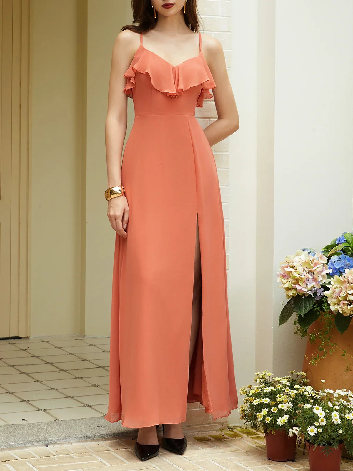 Stylish Refined Beautiful Timeless Chic Elegant Chiffon A-Line Sleeveless Floor-Length Prom Dress