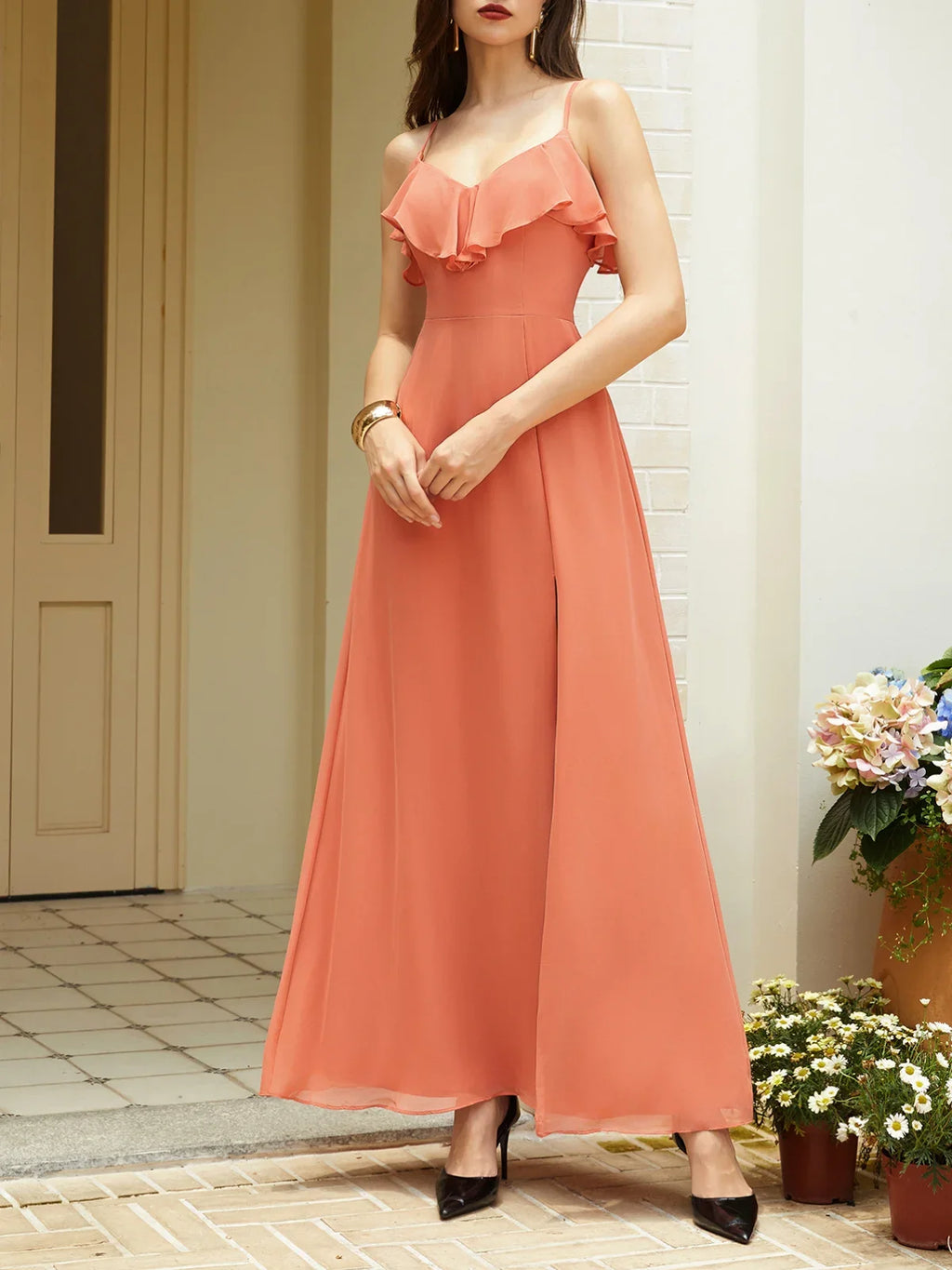 Stylish Refined Beautiful Timeless Chic Elegant Chiffon A-Line Sleeveless Floor-Length Prom Dress