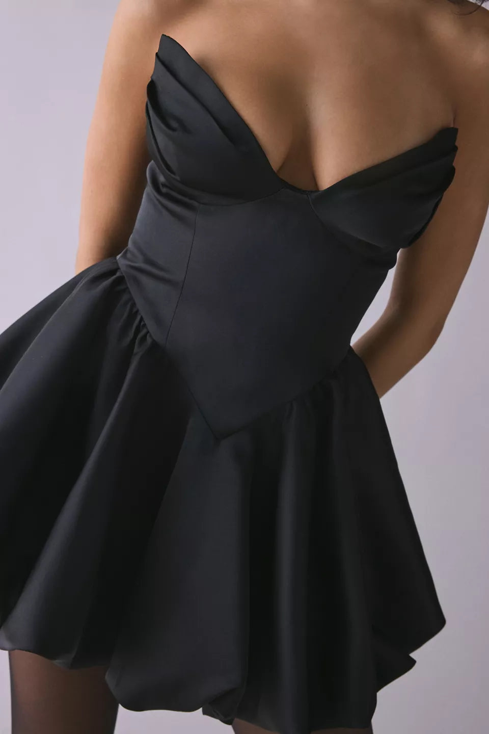 Timeless Special Occasion Sophisticated Elegant Black A-Line Strapless Sleeveless Mini Homecoming Dress