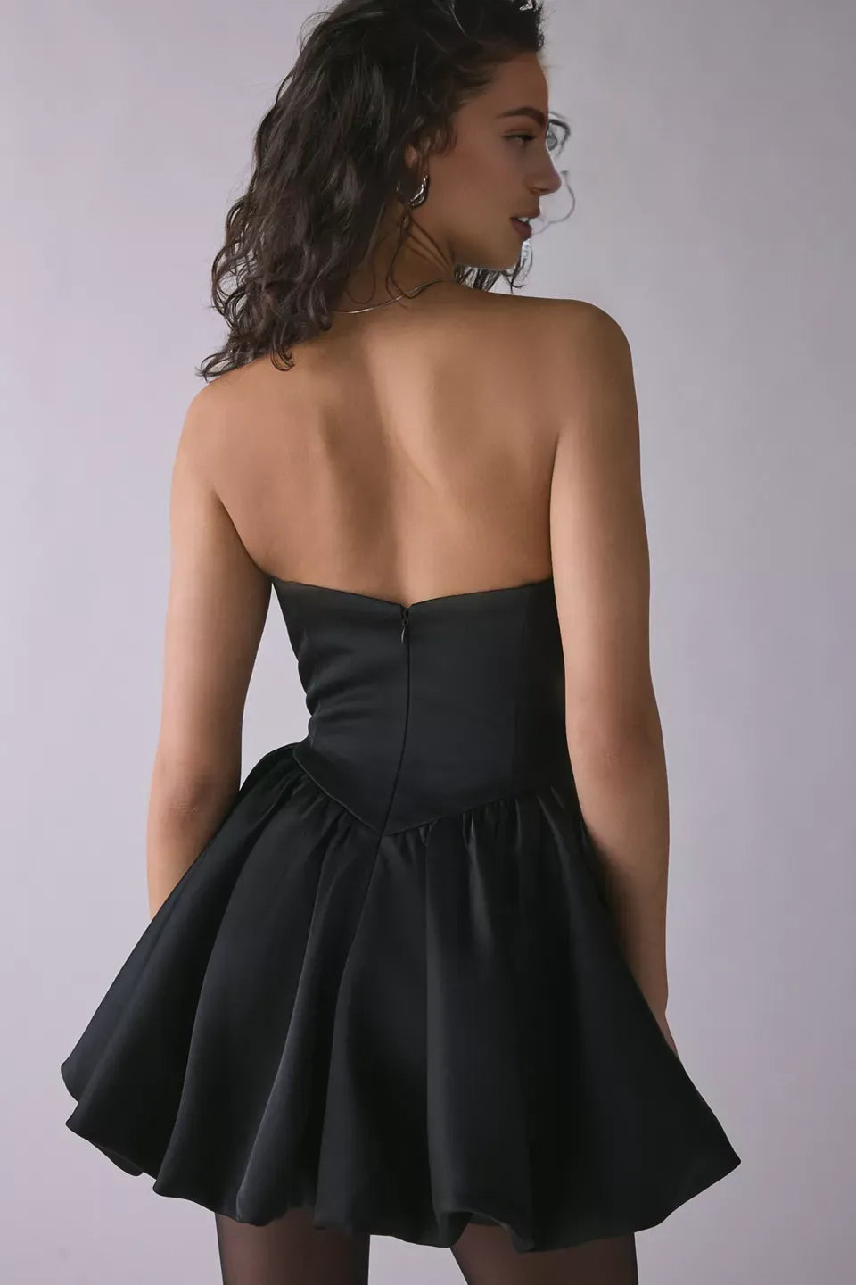 Timeless Special Occasion Sophisticated Elegant Black A-Line Strapless Sleeveless Mini Homecoming Dress
