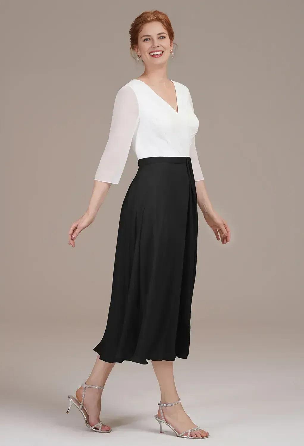 Sophisticated Graceful Elegant Red Chiffon A-Line Pleated Mother of the Bride Dress