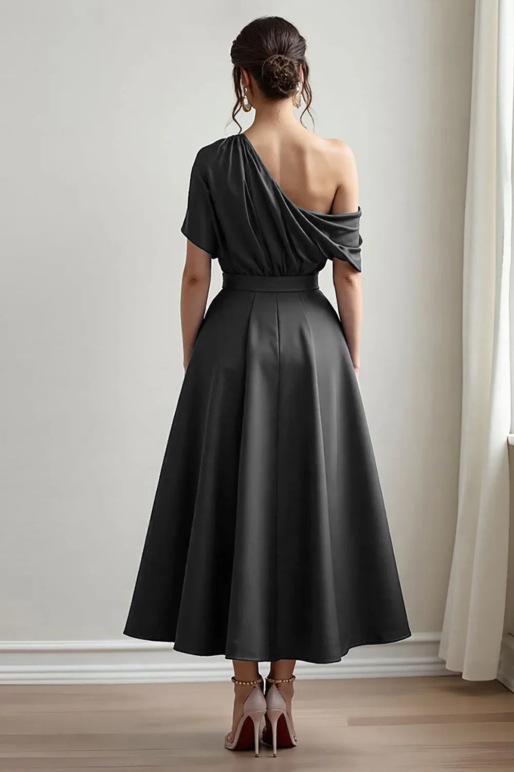 Sophisticated Graceful Elegant Olive Green Satin Sleeveless Mother of the Bride Dress