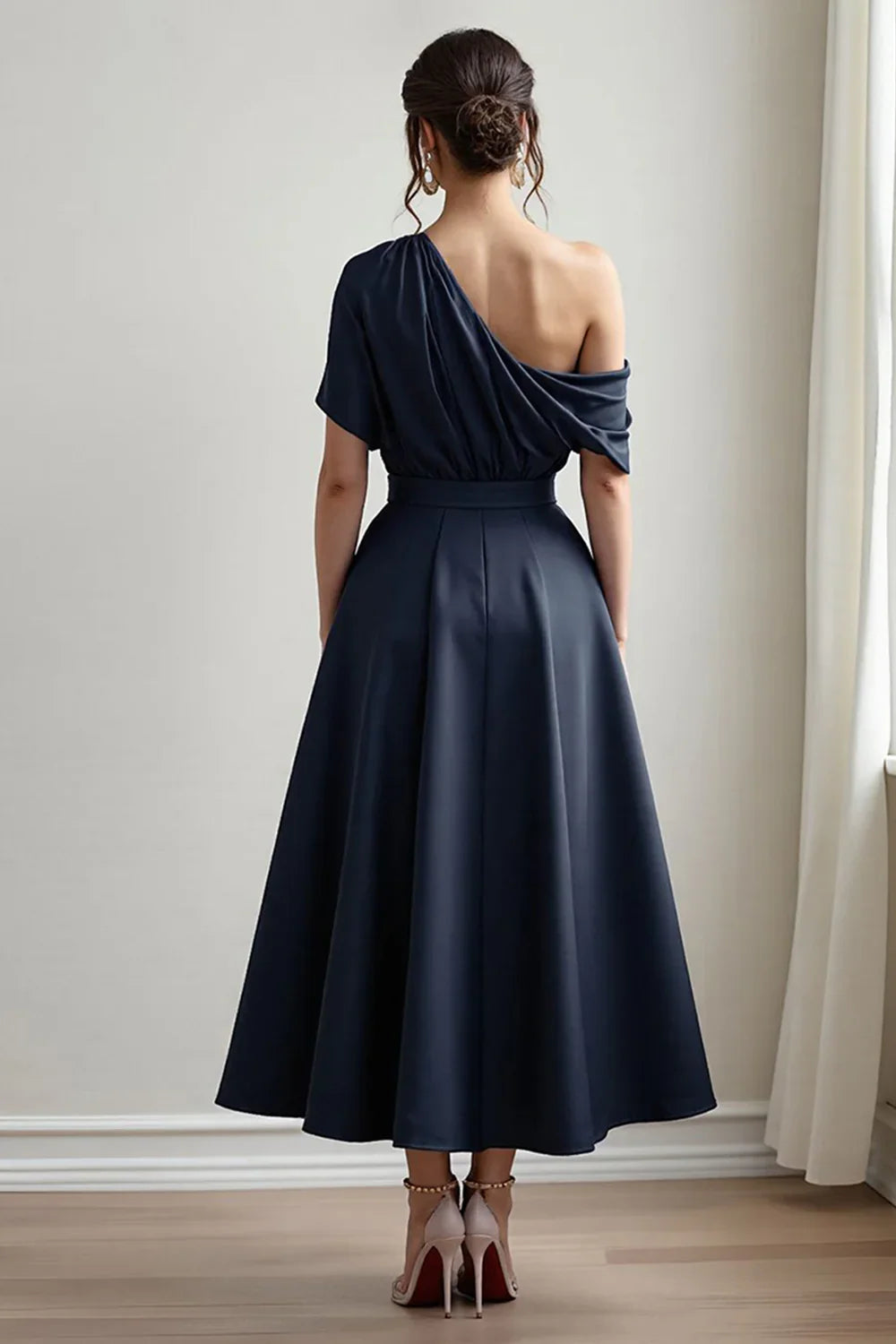 Sophisticated Graceful Elegant Olive Green Satin Sleeveless Mother of the Bride Dress
