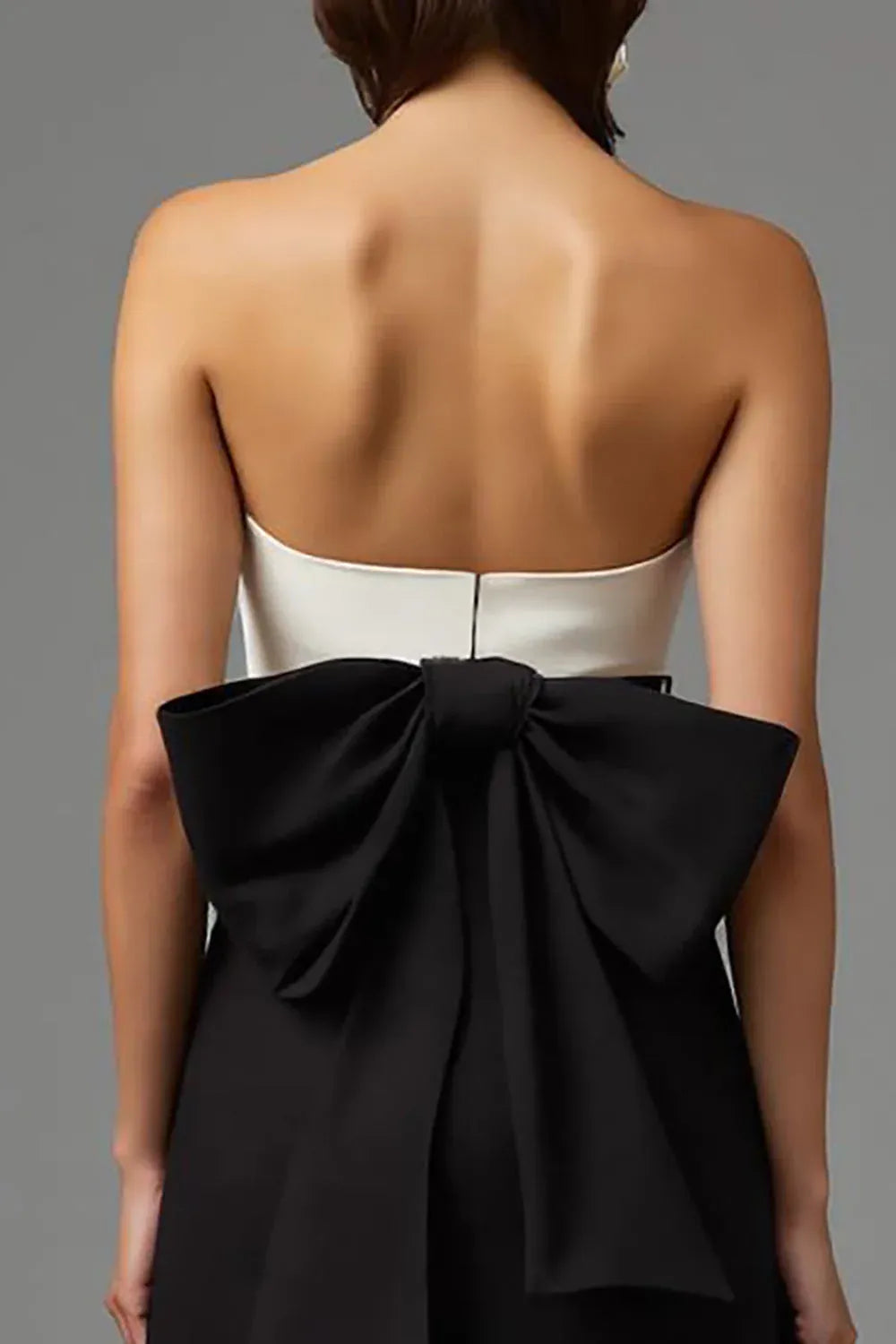 Special Occasion Sophisticated Graceful Stylish Refined Elegant Black Strapless Sleeveless Floor-Length Evening Dress