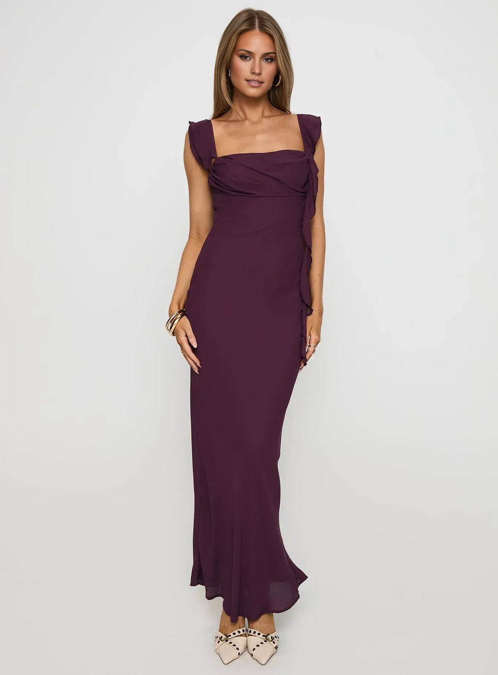 Sophisticated Graceful Stylish Refined Elegant Black Square Neck Sleeveless Floor-Length Prom Dress