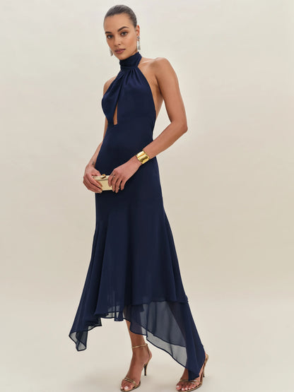 Sophisticated Graceful Stylish Refined Beautiful Timeless Elegant A-Line Halter Sleeveless Prom Dress