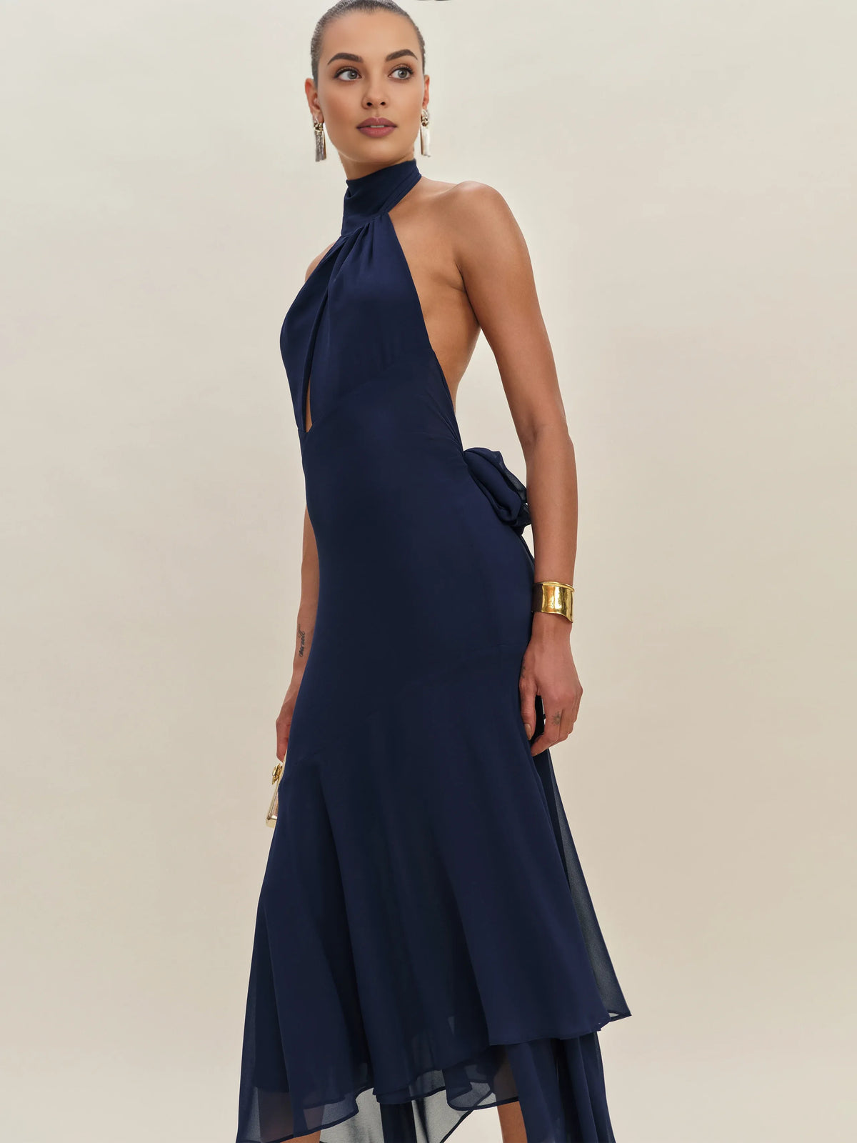 Sophisticated Graceful Stylish Refined Beautiful Timeless Elegant A-Line Halter Sleeveless Prom Dress