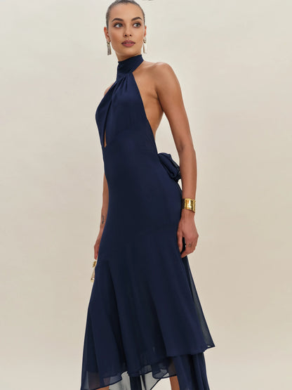 Sophisticated Graceful Stylish Refined Beautiful Timeless Elegant A-Line Halter Sleeveless Prom Dress