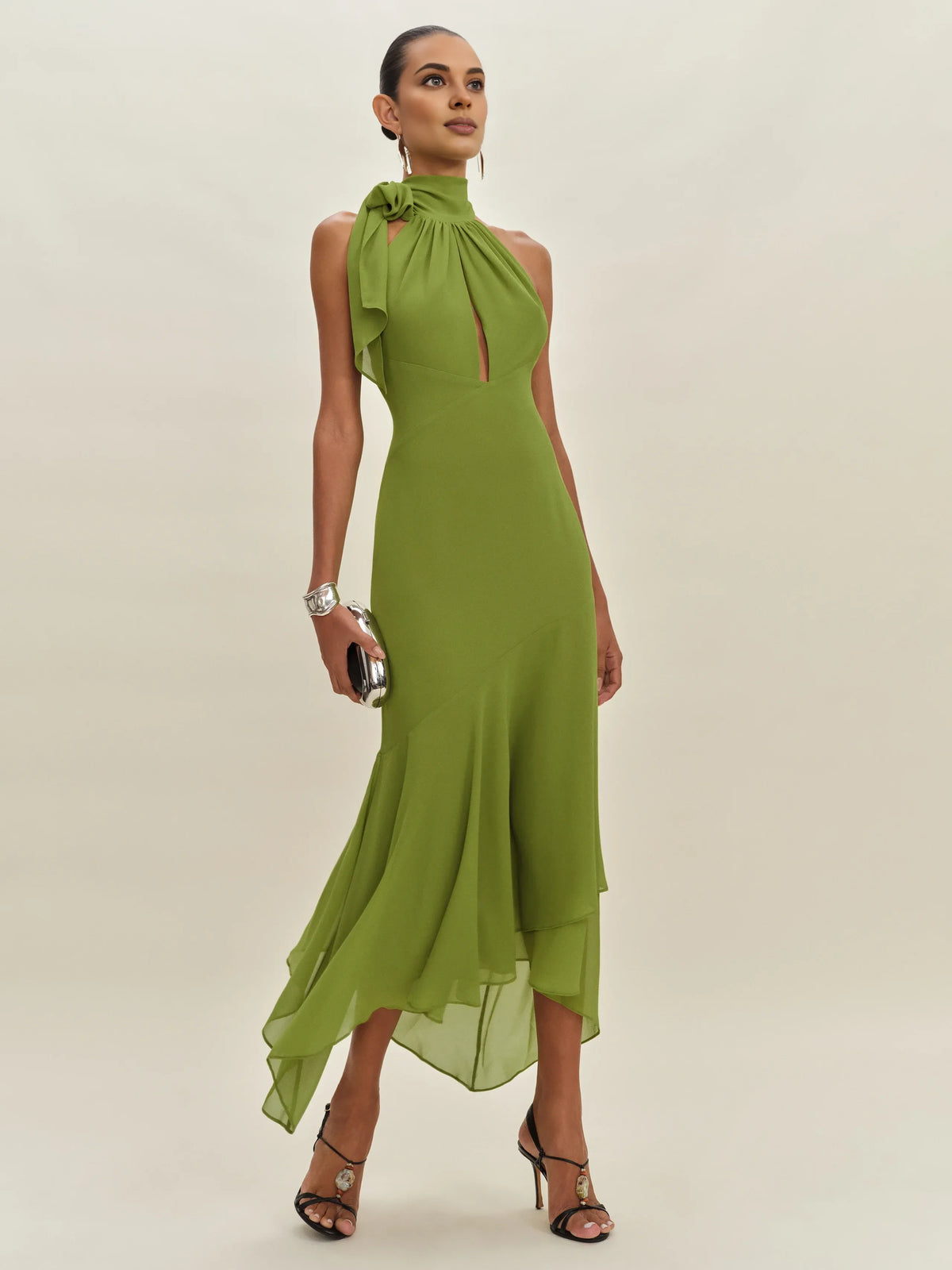 Sophisticated Graceful Stylish Refined Beautiful Timeless Elegant A-Line Halter Sleeveless Prom Dress