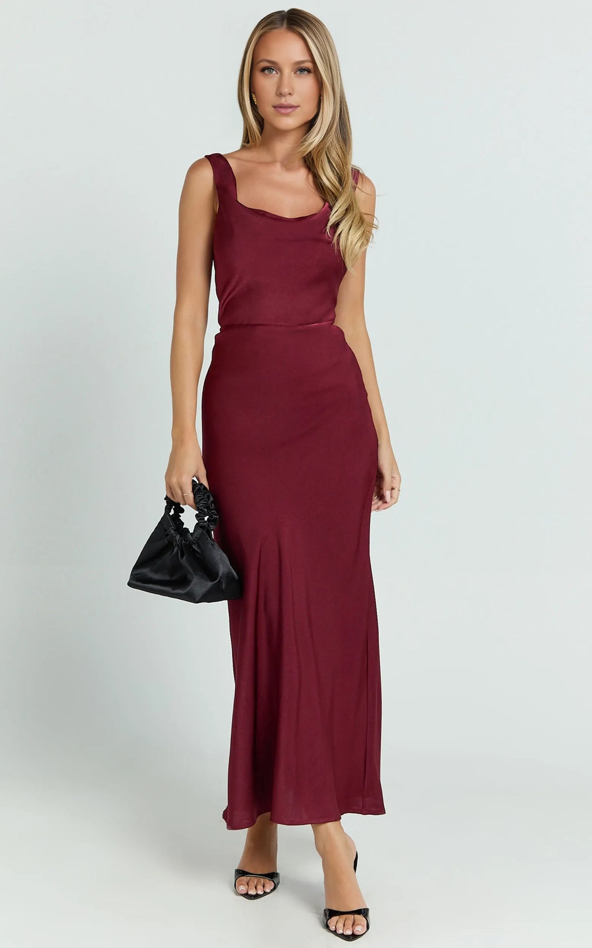 Sophisticated Graceful Stylish Refined Beautiful Timeless Elegant Mermaid Cowl Sleeveless Evening Dress