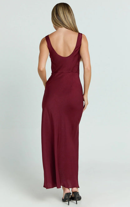 Sophisticated Graceful Stylish Refined Beautiful Timeless Elegant Mermaid Cowl Sleeveless Evening Dress