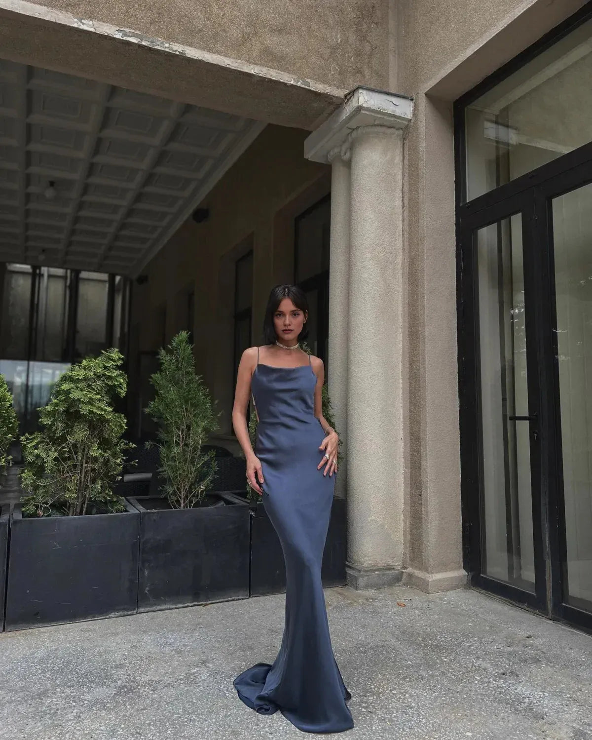 Special Occasion Sophisticated Graceful Elegant Blush Pink Satin Sheath Sleeveless Floor-Length Prom Dress