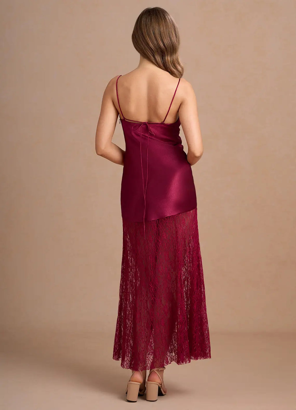 Special Occasion Sophisticated Graceful Stylish Elegant Burgundy Satin Sheath Cowl Sleeveless Evening Dress