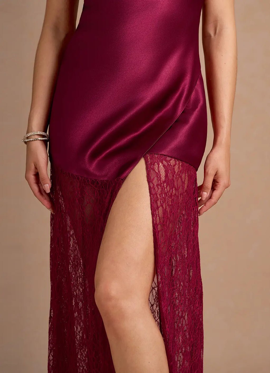 Special Occasion Sophisticated Graceful Stylish Elegant Burgundy Satin Sheath Cowl Sleeveless Evening Dress