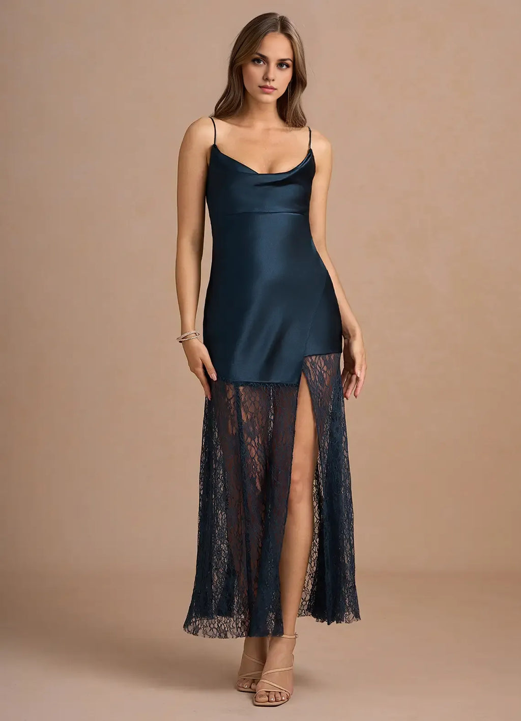 Special Occasion Sophisticated Graceful Stylish Elegant Burgundy Satin Sheath Cowl Sleeveless Evening Dress