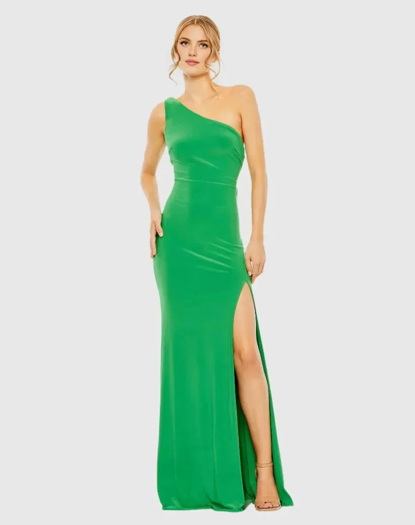 Refined Beautiful Timeless Chic Elegant Red Jersey Sheath Sleeveless Floor-Length Prom Dress