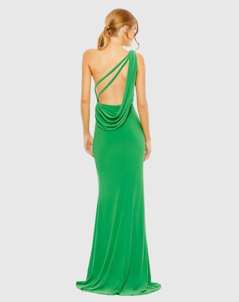 Refined Beautiful Timeless Chic Elegant Red Jersey Sheath Sleeveless Floor-Length Prom Dress
