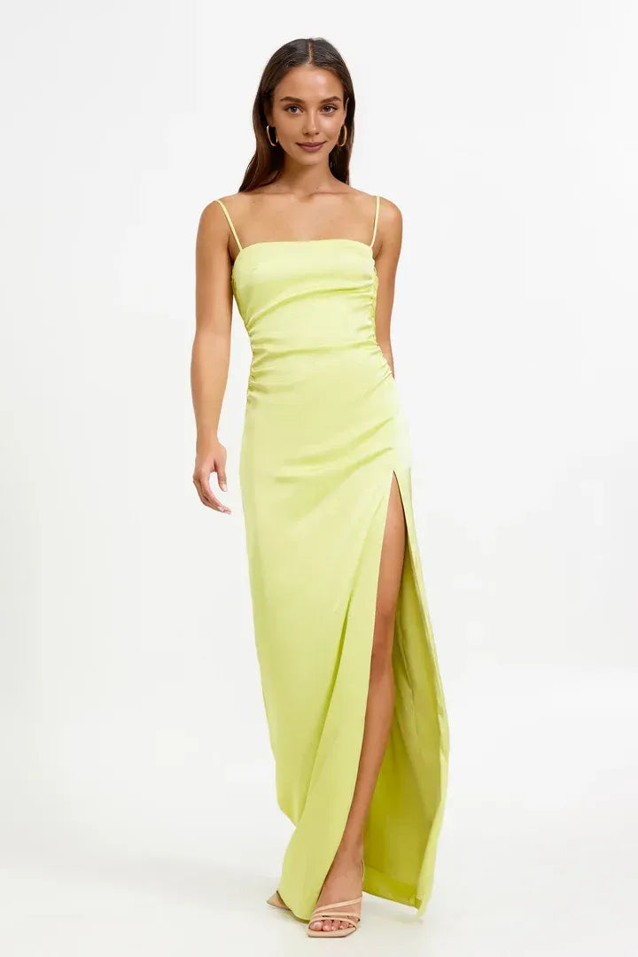 Special Occasion Sophisticated Graceful Elegant Red Satin Sheath Sleeveless Floor-Length Prom Dress