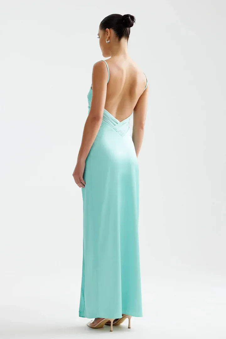 Special Occasion Sophisticated Graceful Elegant Red Satin Sheath Sleeveless Floor-Length Prom Dress