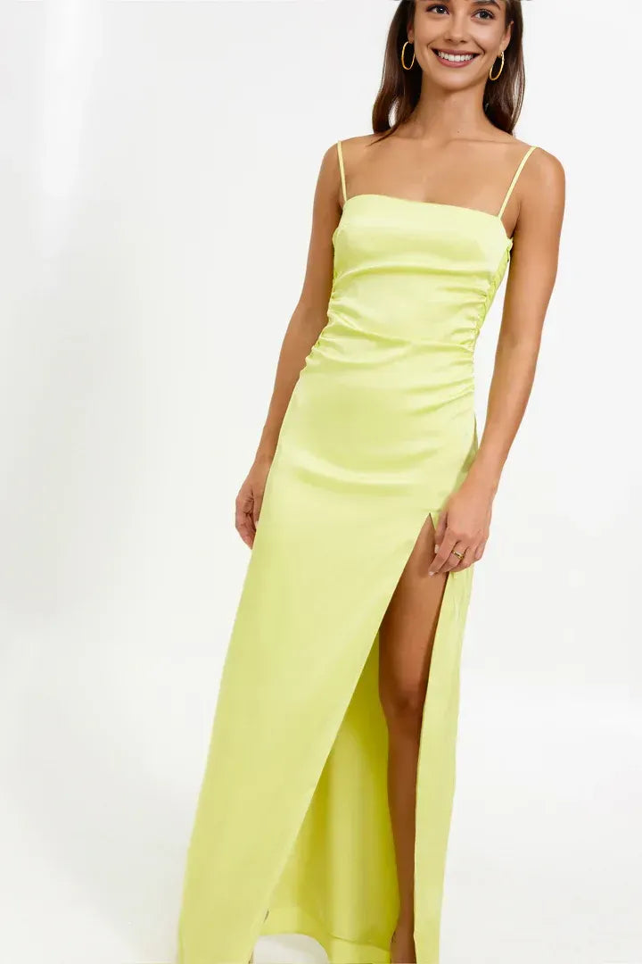 Special Occasion Sophisticated Graceful Elegant Red Satin Sheath Sleeveless Floor-Length Prom Dress