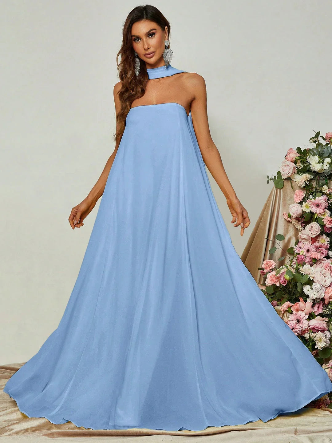 Special Occasion Sophisticated Graceful Stylish Refined Elegant Yellow Strapless Sleeveless Prom Dress
