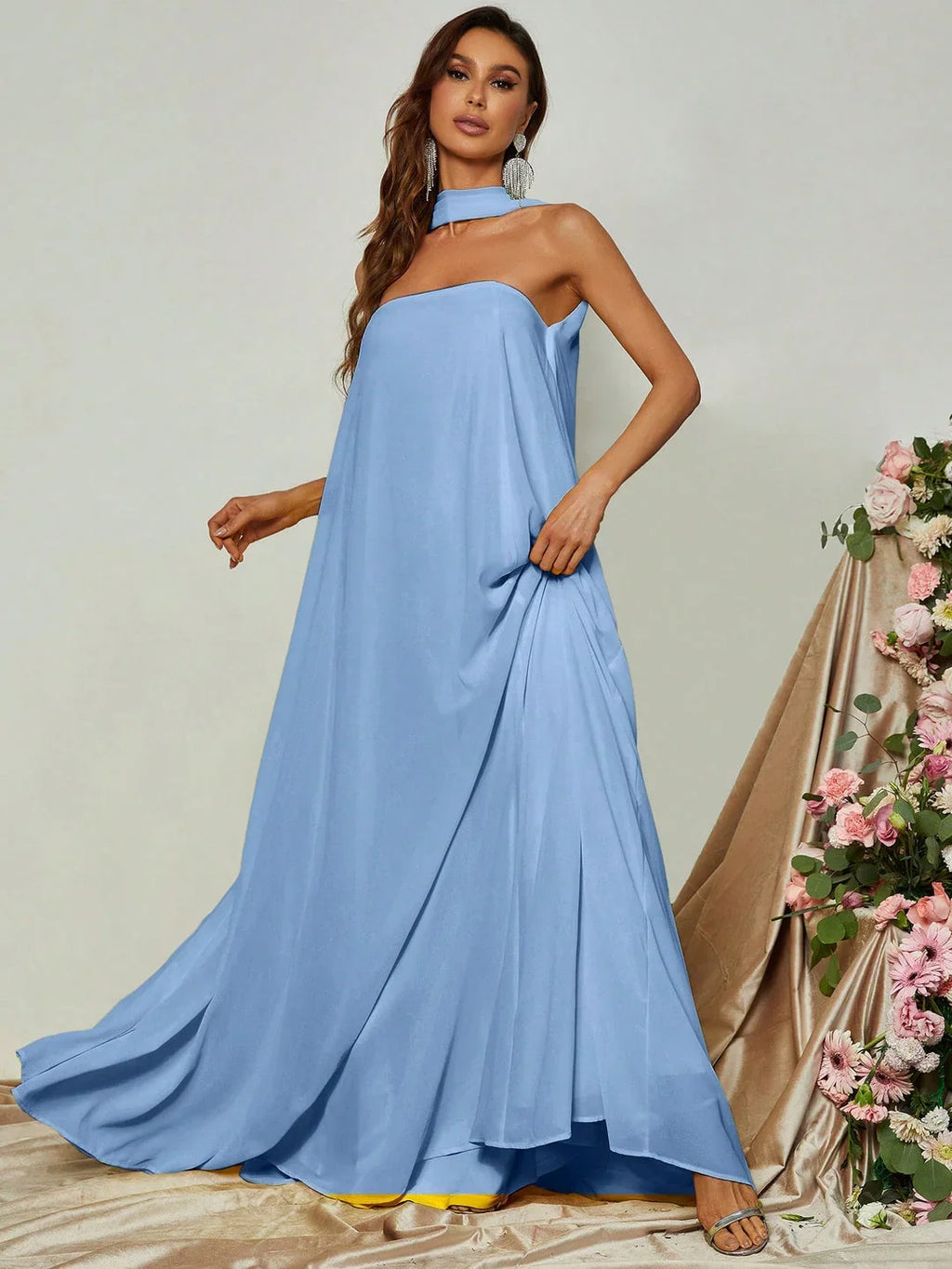 Special Occasion Sophisticated Graceful Stylish Refined Elegant Yellow Strapless Sleeveless Prom Dress
