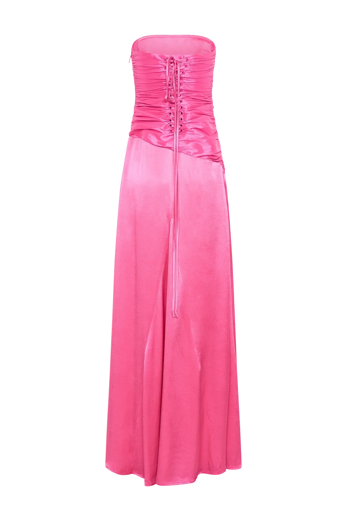 Sophisticated Graceful Stylish Refined Beautiful Elegant Satin A-Line Strapless Long Bridesmaid Dress