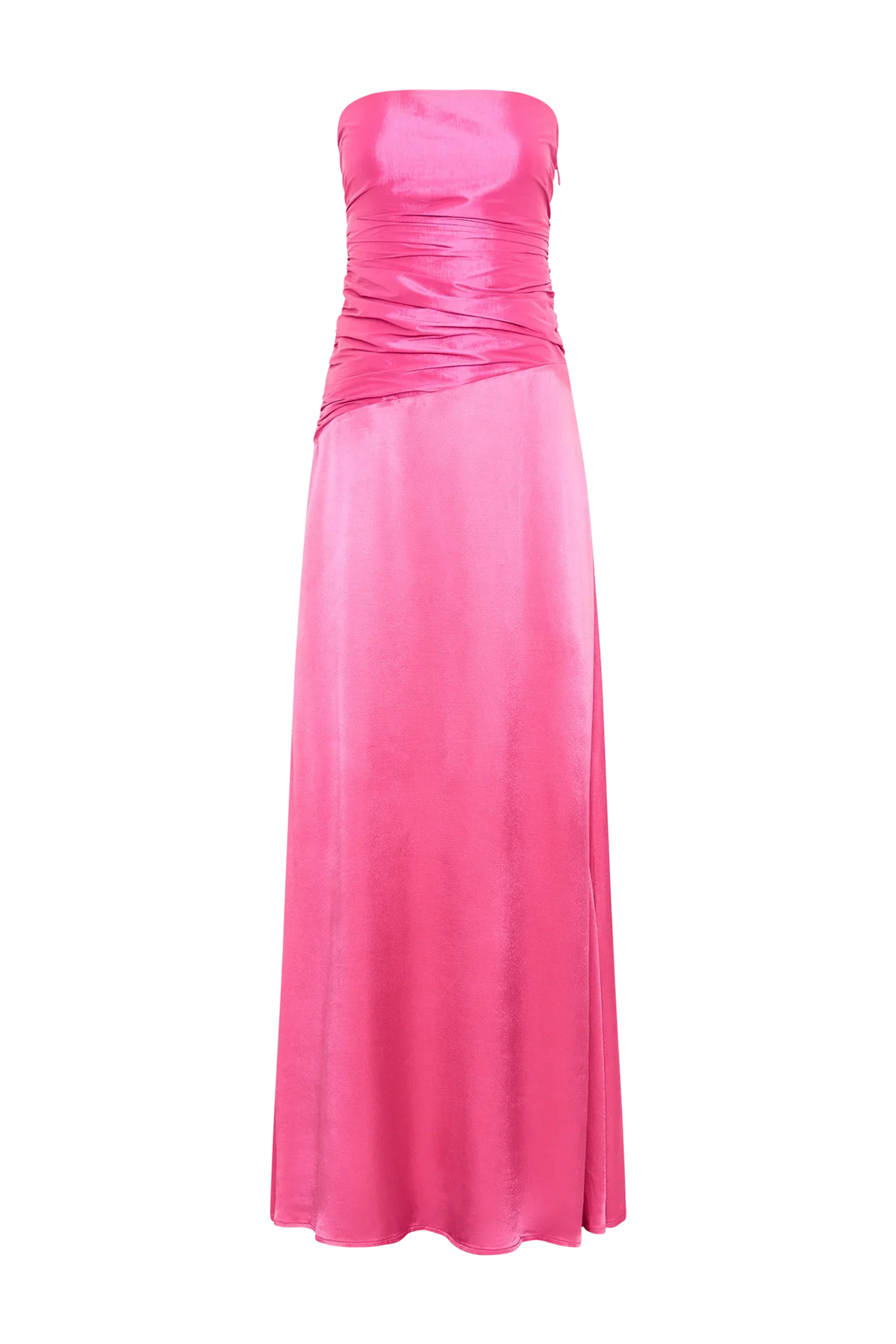 Sophisticated Graceful Stylish Refined Beautiful Elegant Satin A-Line Strapless Long Bridesmaid Dress
