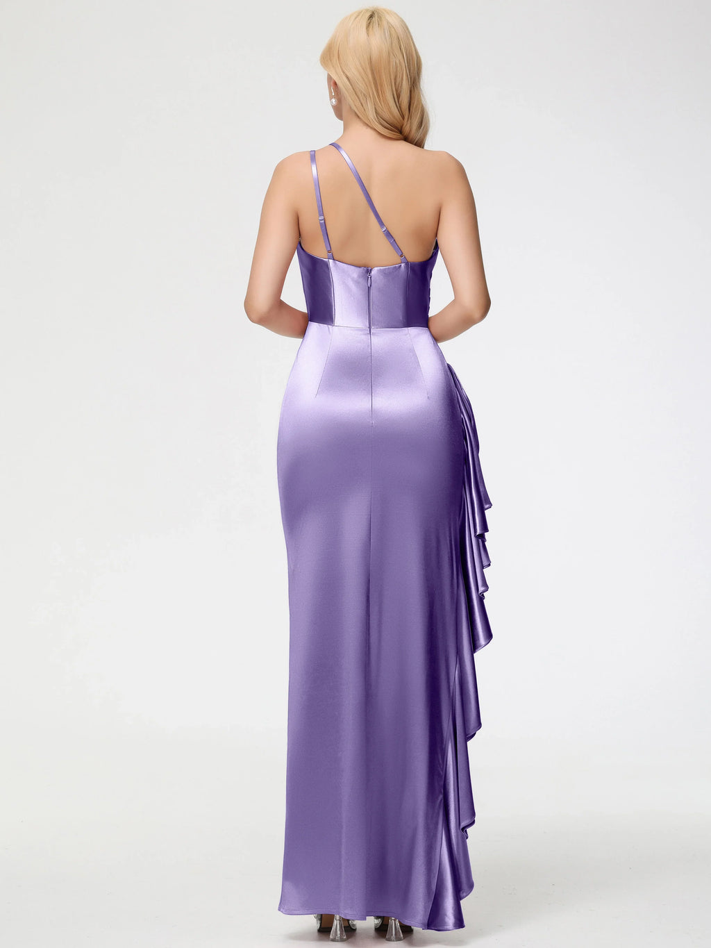 Timeless Special Occasion Sophisticated Graceful Elegant Lilac Satin Mermaid Sleeveless Prom Dress